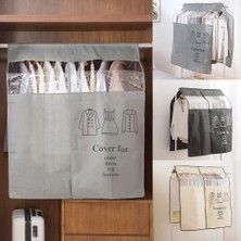 Xifu Shop C Beyaz Stil 1 Adet Dolap Giyim Toz Örtüsü Dokunmamış Kıyafet Askı Elbise Torbası Ev Kıyafet Saklama Askılı Takım Toz Ceket Kapağı (Yurt Dışından)