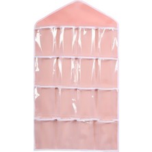 Xifu Shop C Pembe Tarzı 16-20 Hücre Kapı Üstü Depolama Çantası Duvar Ayakkabı Askı Rafı 16 Cep Asma Çanta (Yurt Dışından)