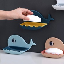 Xifu Shop C Açık Mavi Stil Balina Şekilli Deliksiz Sabun Tutucu Banyo Lavabo Sabun Kutusu Tuvalet Sabun Tutacağı Duvara Monte Raf Sıkı Yapıştırma Su Geçirmez (Yurt Dışından)