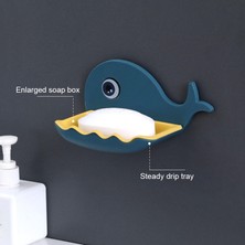 Xifu Shop C Açık Mavi Stil Balina Şekilli Deliksiz Sabun Tutucu Banyo Lavabo Sabun Kutusu Tuvalet Sabun Tutacağı Duvara Monte Raf Sıkı Yapıştırma Su Geçirmez (Yurt Dışından)