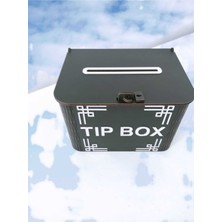 Kumi Dekoratif Siyah Ahşap Tip Box Kutu Bahşiş Kutusu Kumbara