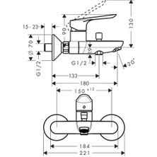 Hansgrohe Logis E Banyo Bataryası 71415000