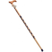 Hediyeleşin Ağaç Baston, Ahşap Işlemeli Model Baston, Asa - 90 cm - 1 Adet