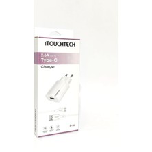 Itouchtech Şarj Cihazı Type-C USB (Başlık+Kablo Takım) Seyahat Şarjı 2.6A 12 Watt E14