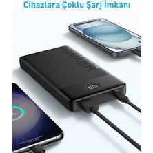 Anker 326 20000 Mah Taşınabilir Hızlı Şarj Cihazı - USB-C - 15W 2 Çıkışlı Powerbank - Siyah - A1367 (Anker Türkiye Garantili)