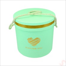 Süsle Bebek ve Parti Silindir Kutu Büyük Boy 18 cm x 17 cm - Aqua Marin