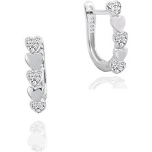 Dia Serisi Kalpli Kadın J Model Gümüş Küpe 14 mm