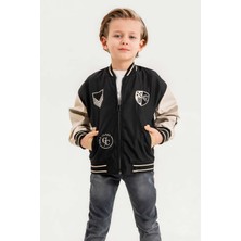 Gold Class Kidswear Gold Class Nakışlı Çift Cepli Su Geçirmez Kolej Erkek Çocuk Ceket