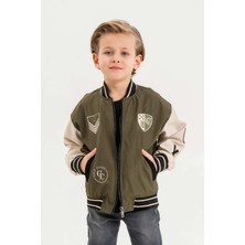 Gold Class Kidswear Gold Class Nakışlı Çift Cepli Su Geçirmez Kolej Erkek Çocuk Ceket