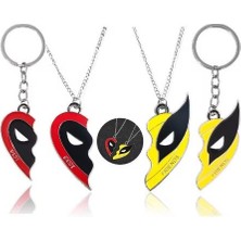 Herşey Nota Deadpool & Wolverine Best Friends Sevgili Çift Arkadaş Kolye ve Anahtarlık Seti