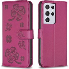 Manyi Mall Samsung Galaxy S21 Ultra 5g Için Flip Case Kart Yuvaları Tutucu Kickstand Pu (Yurt Dışından)