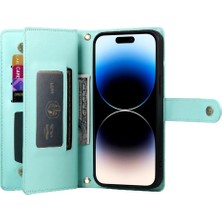 Manyi Mall IPhone 14 Pro Bilek Kayışı Cüzdan Bölmesi Kart Yuvaları Için Flip Case (Yurt Dışından)