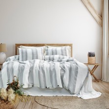 Schafer Home Costa Ipliği Boyalı Çift Kişilik Nevresim Takımı 4 Parça-Gri