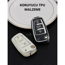 Alazpay Audi A7 A6 A5 A4 A3 A1 & 8p 8l B6 B7 B8 C5 C6 4f Tt Rs & Q3 Q5 Q7 Tpu Anahtar Kılıfı (1 Adet)