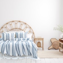 Schafer Home Costa Ipliği Boyalı Çift Kişilik Nevresim Takımı 4 Parça-Indigo