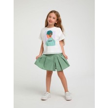 Escabel Kız Çocuk Pamuklu Kız Figürlü T-Shirt