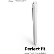 Elago 2. Nesil ve Pro Uyumlu Klipsi Kalem Görünümlü Apple Pencil Kılıfı Siyah - Beyaz