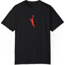 Bs Moda Unisex Basketbol Smaâ Baskılı Siyah Basic Tshirt