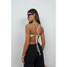 Black Fashion Ajurlu Bağlamalı Brode Crop