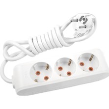Mg Store Multi-Let Üçlü Priz Topraklı Kablolu Çocuk Korumalı 1 Metre-Beyaz 90113301
