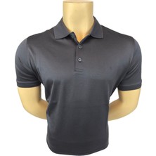 Sabri Özel Erkek T-Shirt Merserize Kısa Kol Polo Yaka Silik Çizgi Desen