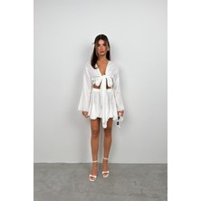 Black Fashion Kayık Yaka Uzun Kol Crop