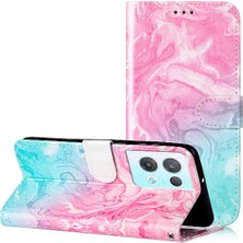 GX Boutique Oppo Oppo 8 Pro 5g Için Flip Case Tam Koruma Kartı Yuvaları Tutucu Mermer (Yurt Dışından)