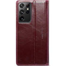 GX Boutique Samsung Galaxy S21 Ultra Retro Cüzdan Kapak Için Flip Case Çılgın At Pu (Yurt Dışından)