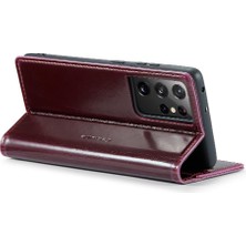 GX Boutique Samsung Galaxy S21 Ultra Retro Cüzdan Kapak Için Flip Case Çılgın At Pu (Yurt Dışından)