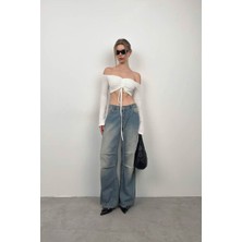 Black Fashion Kayık Yaka Asansörlü Bluz