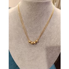 Renna Pinterest Kolye Çelik 2li Gold