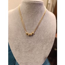 Renna Pinterest Kolye Çelik 2li Gold