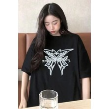 RBG Store Siyah Unisex Shine Butterfly T-Shirt L