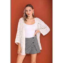 Şimal Kadın Önü Açık Desenli Triko Örme Hırka 245046 -