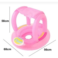 Tenteli Güneş Korumalı Baby Float Oturaklı Bebek Flatörü 72 Cm-Ayak Geçmeli Bebek Yüzme Simidi