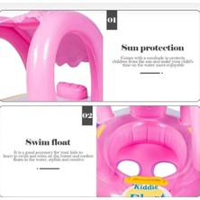Tenteli Güneş Korumalı Baby Float Oturaklı Bebek Flatörü 72 Cm-Ayak Geçmeli Bebek Yüzme Simidi