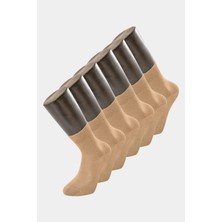 Türen 9102 Erkek Bamboo Düz Yarım Soket Çorap 6'lı Paket-Bej