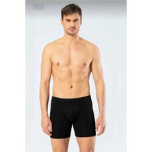 Cacharel 1336 Erkek Bel Bantlı Likralı Uzun Paçalı Boxer-Siyah