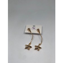 Deniz Accessories Sallantılı Gold Yıldız Küpe