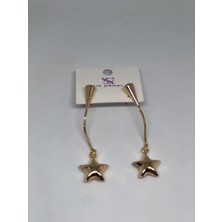 Deniz Accessories Sallantılı Gold Yıldız Küpe