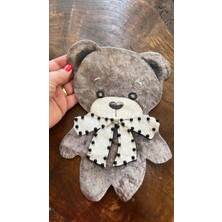 Gönülden Tasarım Ince Kadife Boncuk ve Taşlı Ayı Arma Dikiş Aplike 23X17 cm