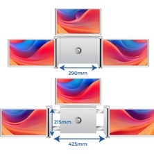 Trimonitör - 14" Taşınabilir Üçlü Monitör, 1920 x 1080 | 60 Hz IPS Panel | Ekran Çoğaltıcı