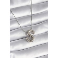 Clariss 316L Çelik Gümüş Renk Bubble "s" Harf Model Kadın Kolye