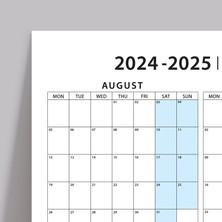 Bi'aldım 2024-2025 Akademik Duvar Takvimi, Ağustos Başlangıçlı, Academic Wall Calendar