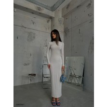 Black Fashion Bisiklet Yaka Maxi Elbise