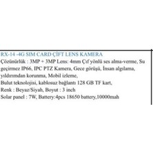 Radex Rx-14 3mp 4K 4g Sim Kartlı Güneş Panel Dual Lens Solar Mikrofon 360 Ptz Güvenlik Kamera