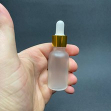 Labshop41 20 ml Gold Metal Kapaklı Buzlu Cam Damlalıklı Şişe  , 20CC Damlalıklı Buzlu Cam Şişe x 6 Adet