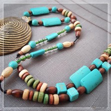 Z Jewelry Art Enıtan - El Yapımı Etnik Otantik Bohem Kadın Erkek Salyangoz Kolye
