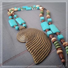 Z Jewelry Art Enıtan - El Yapımı Etnik Otantik Bohem Kadın Erkek Salyangoz Kolye