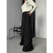 Black Fashion Oversize Kargo Cep Pantolon